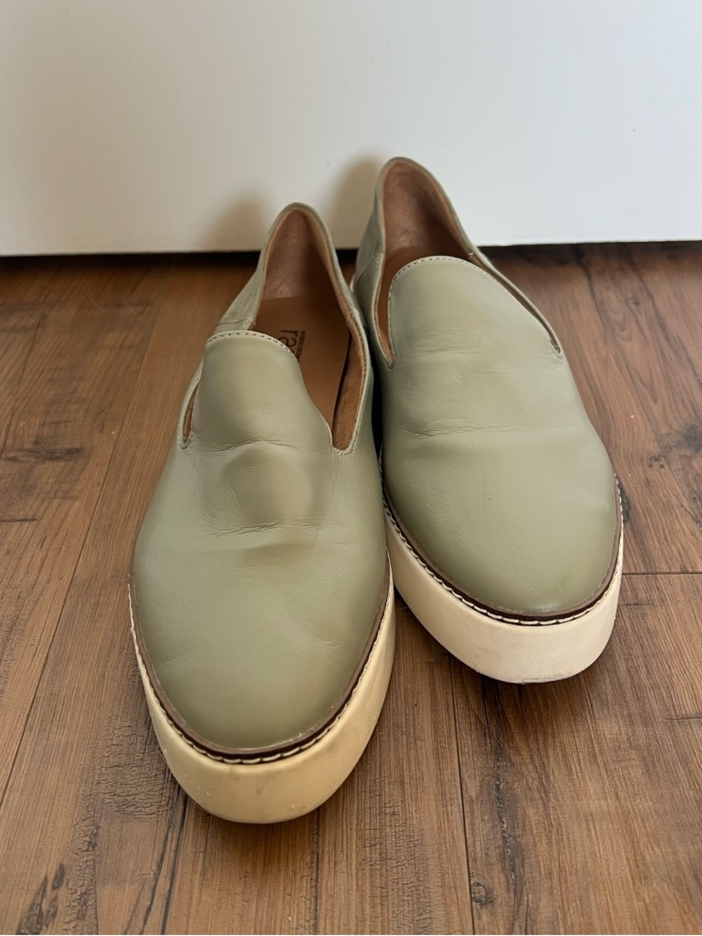 Sage Green Slip-On Platform Sneakers